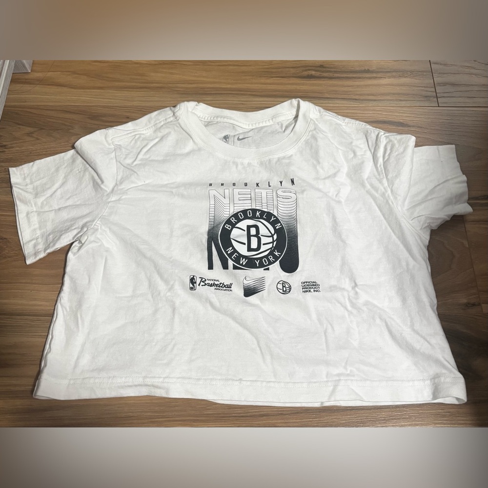 Nike White Brooklyn Nets Logo Tee